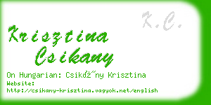 krisztina csikany business card